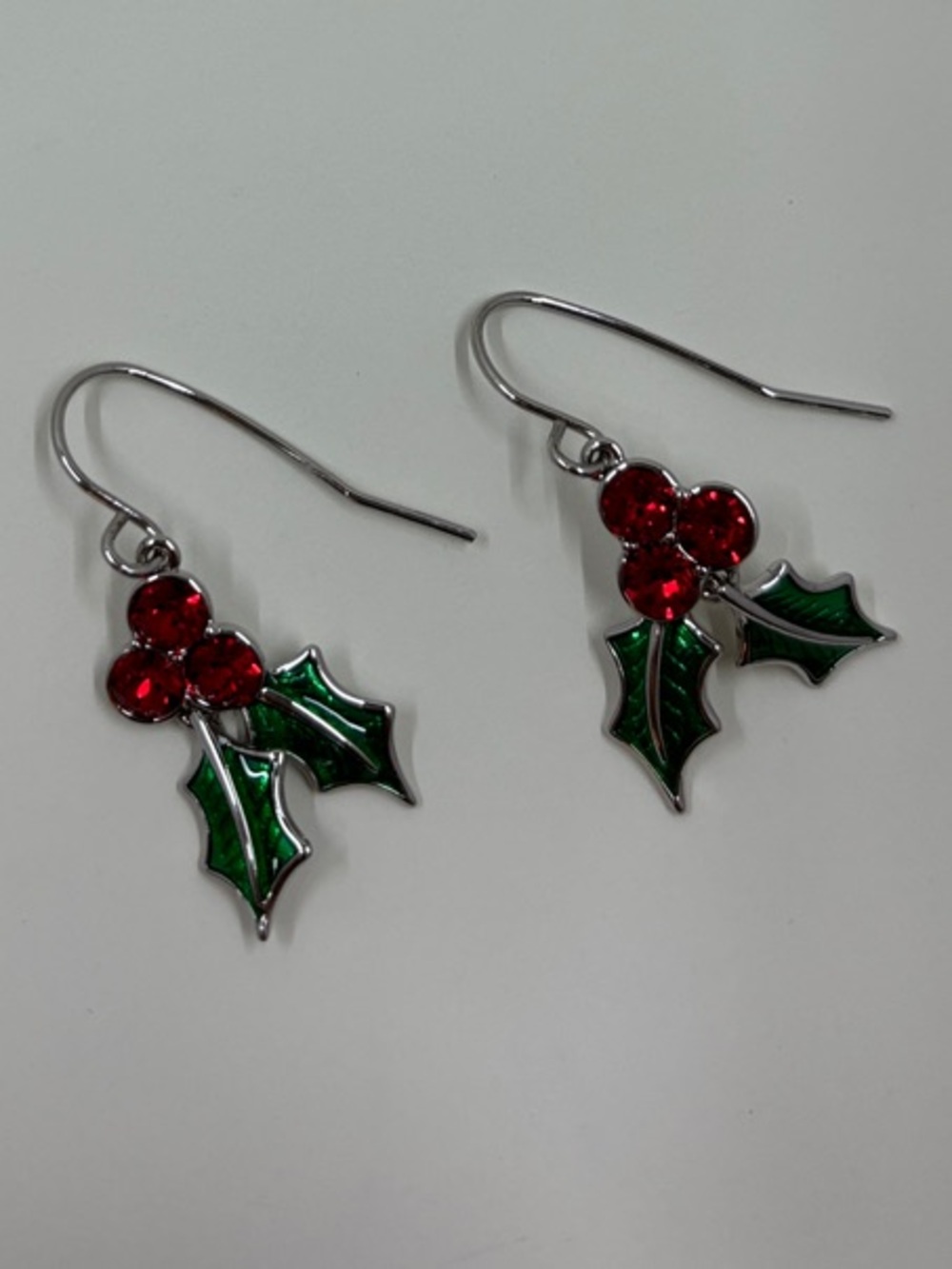 NEW Origami Owl Holiday Holly Drop Earrings - Red & Green